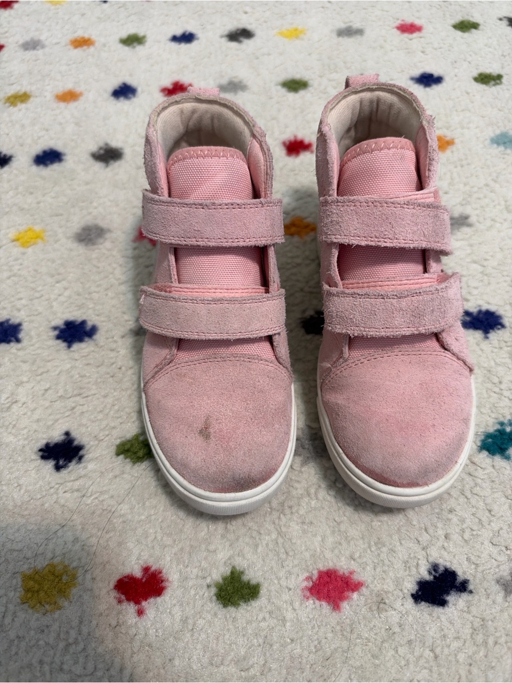 UGG Pink Kids Suede Velcro High-Top Boots